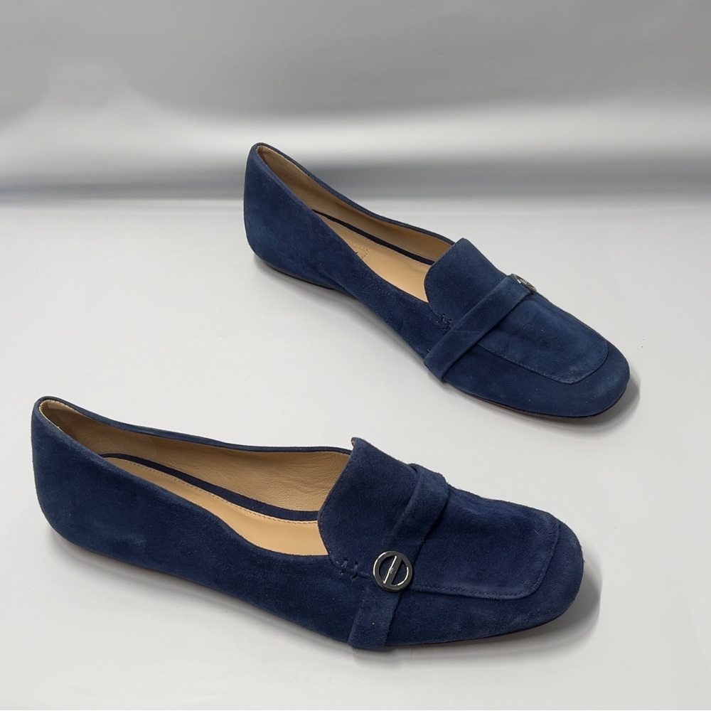 ANTONIO MELANI Women’s 7 Blue Leather Slip On Loafer Flat